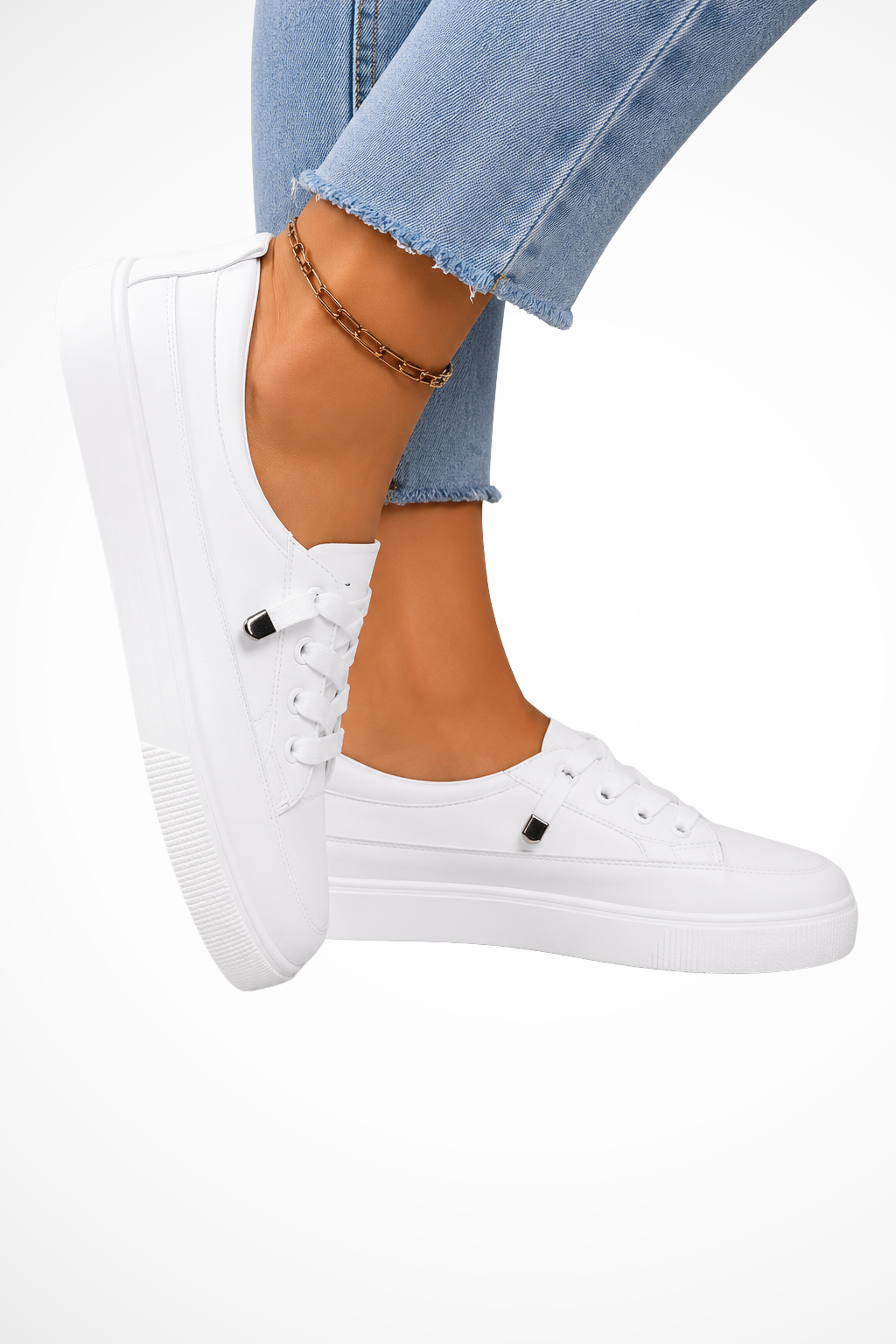 Sorvienne Lace Up Canvas Orthopaedic Trainers