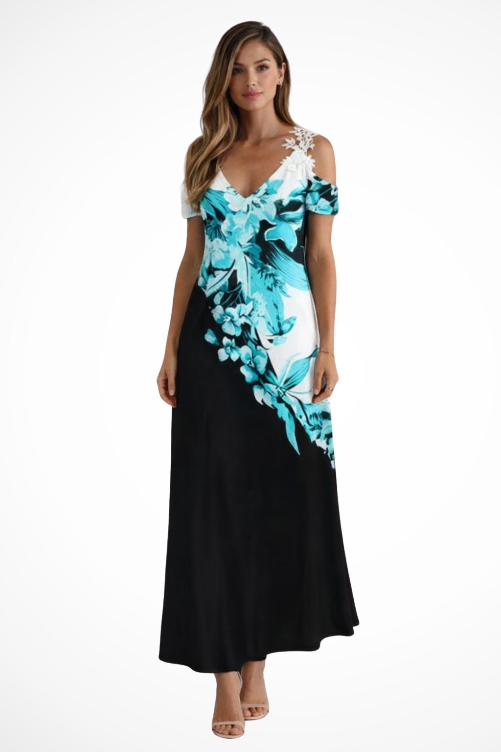 Sorvienne | Women’s Flowing Floral Sleeveless Maxi Dress