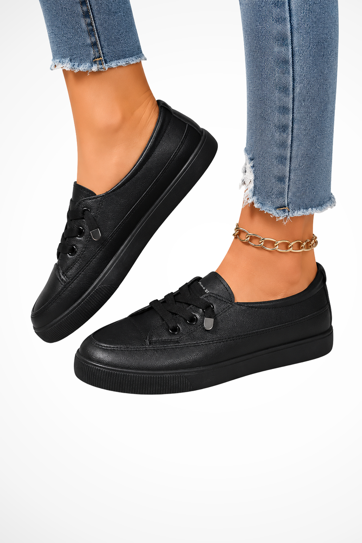 Sorvienne Lace Up Canvas Orthopaedic Trainers