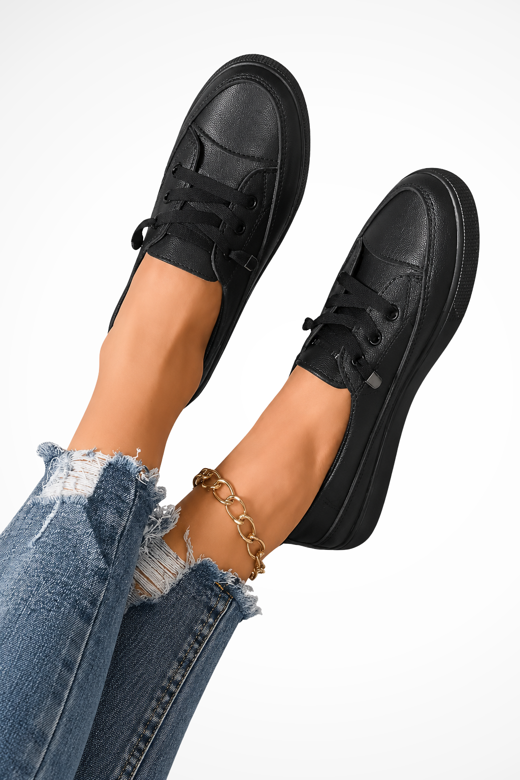 Sorvienne Lace Up Canvas Orthopaedic Trainers