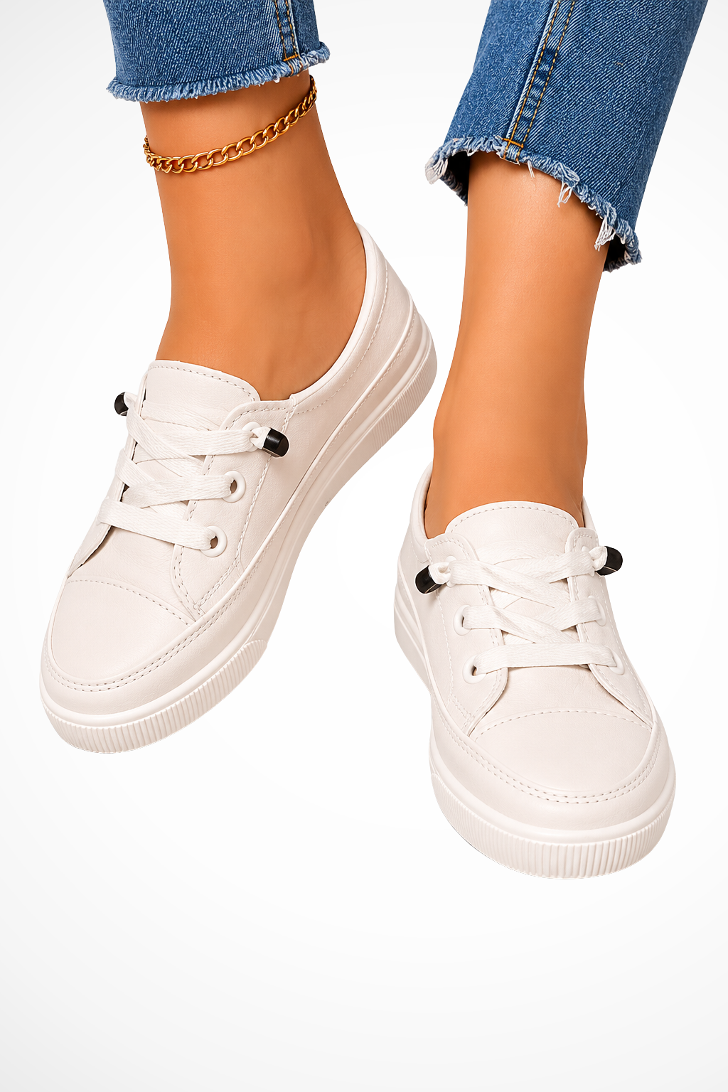 Sorvienne Lace Up Canvas Orthopaedic Trainers in Beige