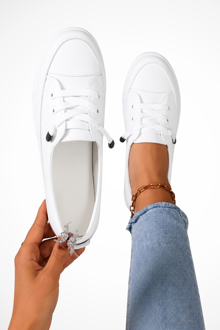 Sorvienne Lace Up Canvas Orthopaedic Trainers