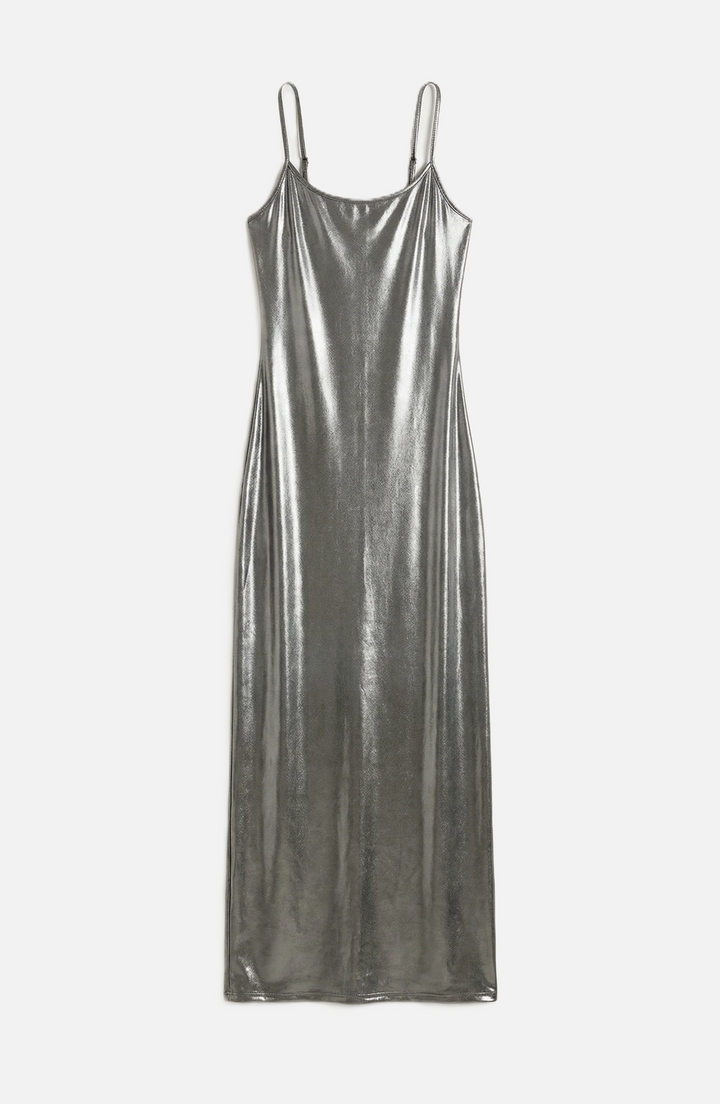 Party Dress Metallic Bodycon with Spaghetti Strap Maxi - Siopie