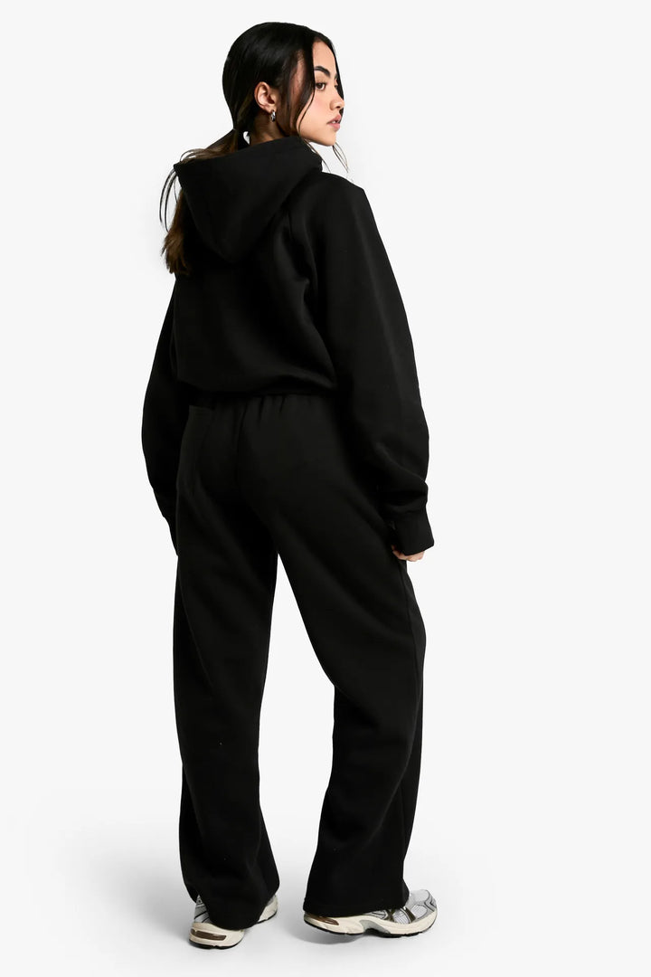 Sorvienne Relaxed Hoodie and Joggers Set in Black