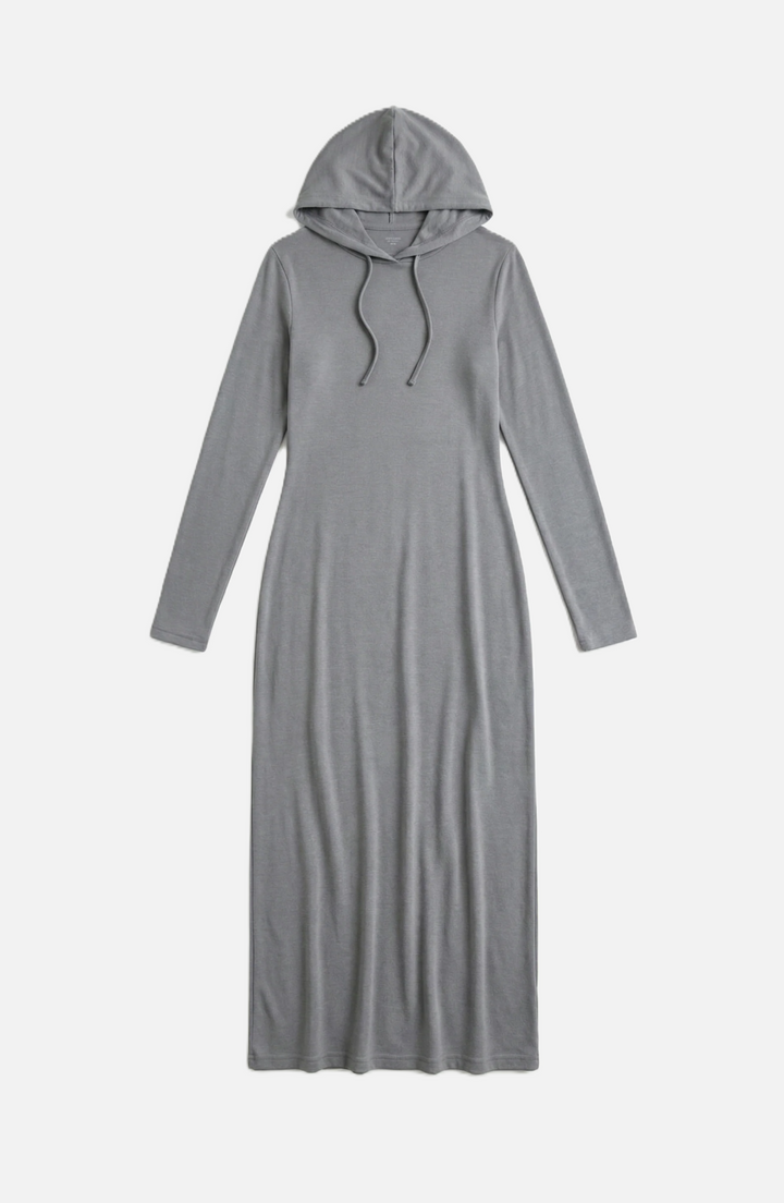 Hooded Bodycon Maxi Dress Long Sleeve Casual Streetwear - Siopie
