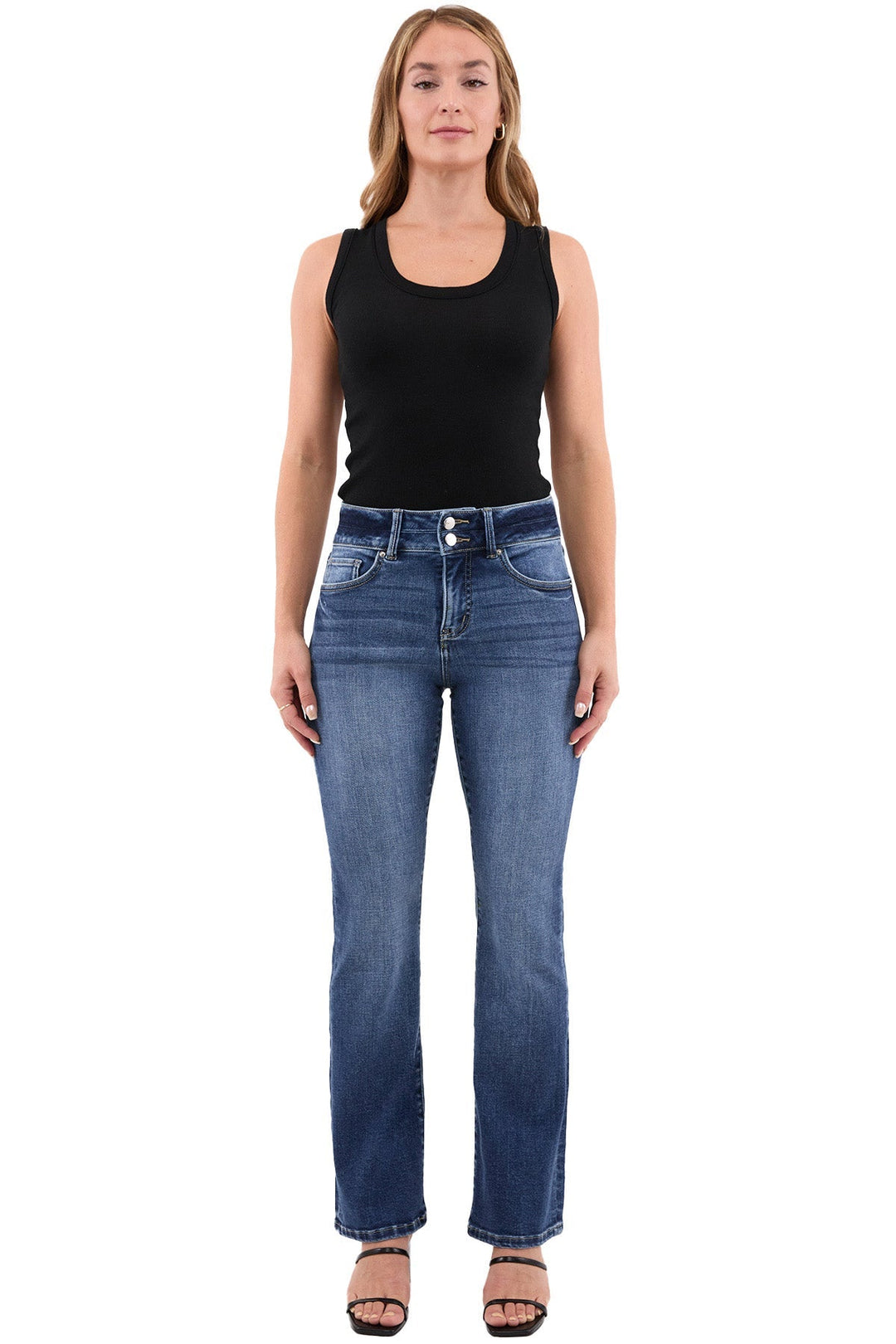 Sorvienne Slim High Waisted Bootcut Jeans
