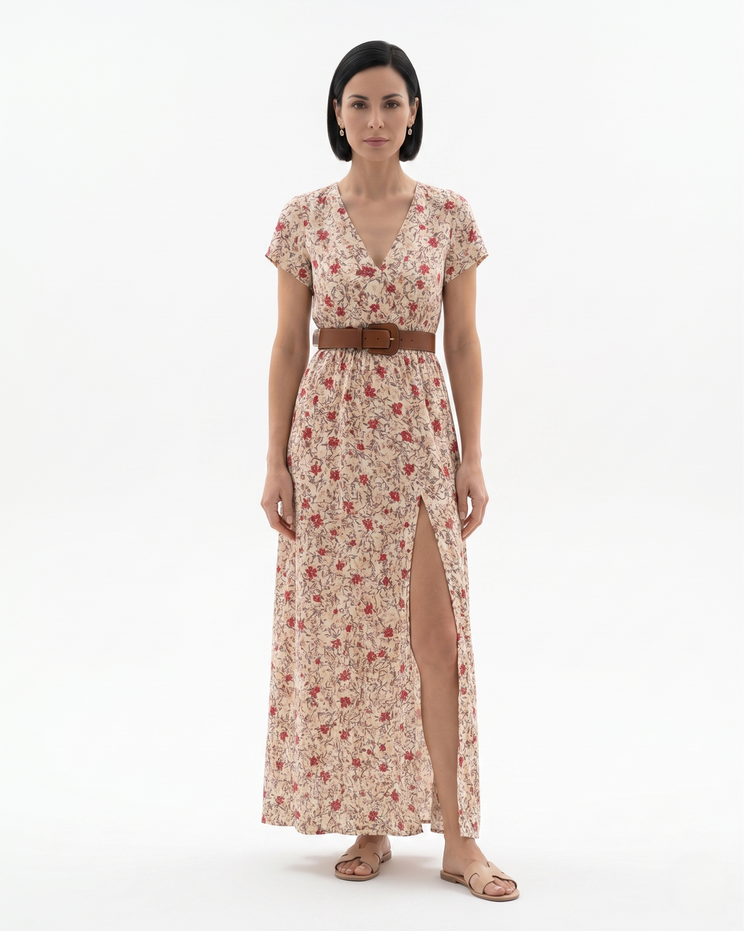 Sorvienne | Women’s Bohemian Floral Split Hem Maxi Dress