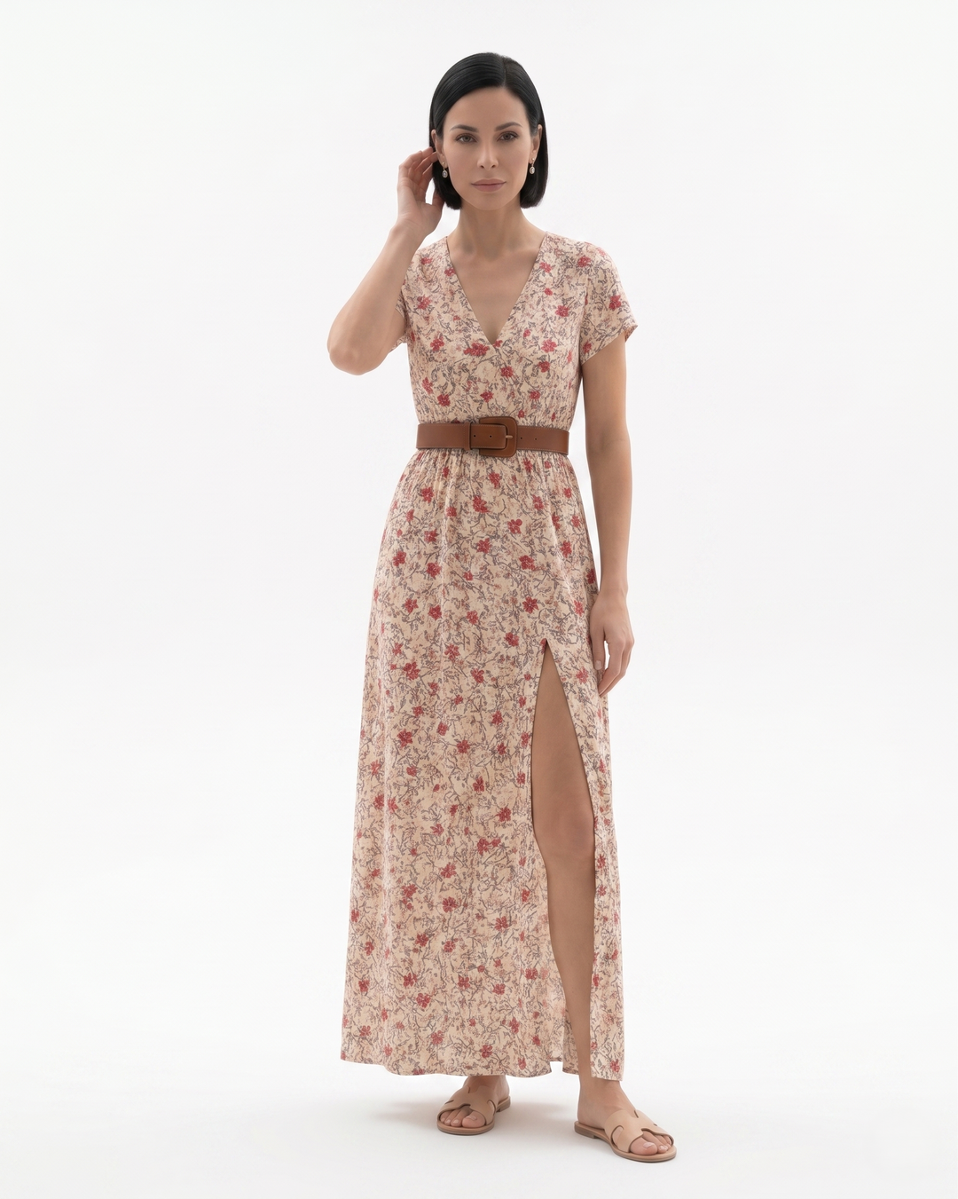 Sorvienne | Women’s Bohemian Floral Split Hem Maxi Dress