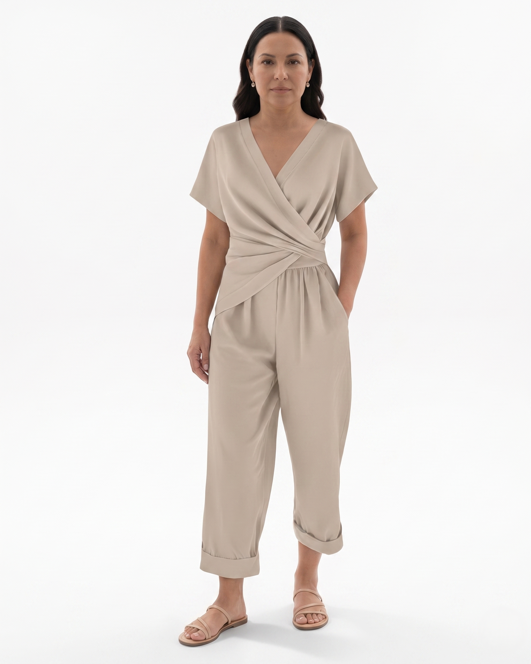 Sorvienne | Women’s Draped Wrap Two-Piece Set
