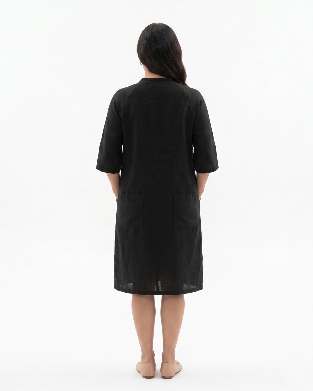 Sorvienne | Women’s Linen Button Front Shirt Dress