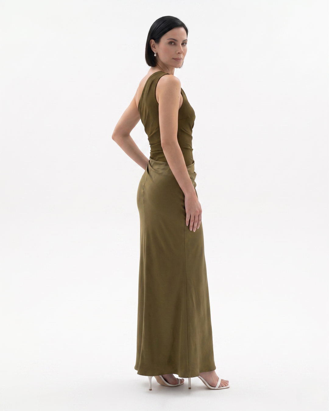 Sorvienne | Women’s One Shoulder Satin Evening Dress