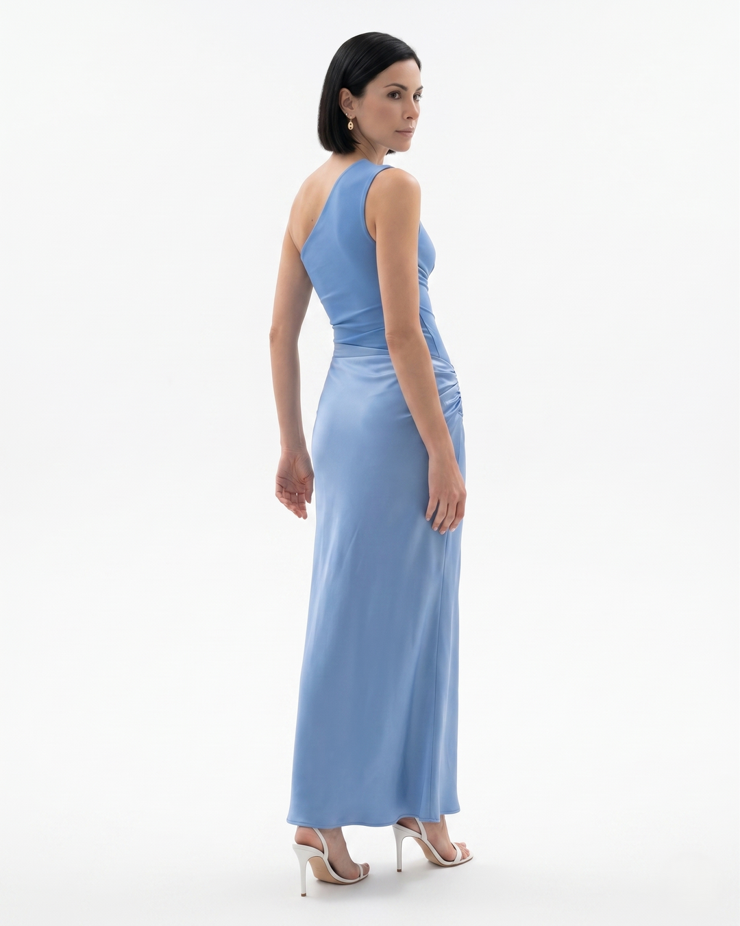 Sorvienne | Women’s One Shoulder Satin Evening Dress