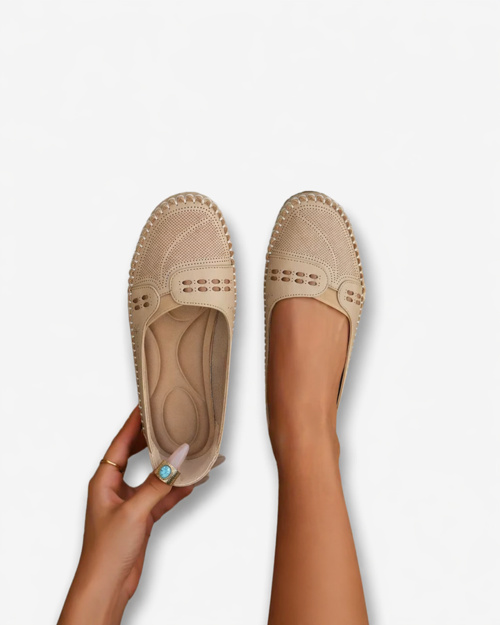 Sorvienne | Women’s Perforated Slip-On Loafers