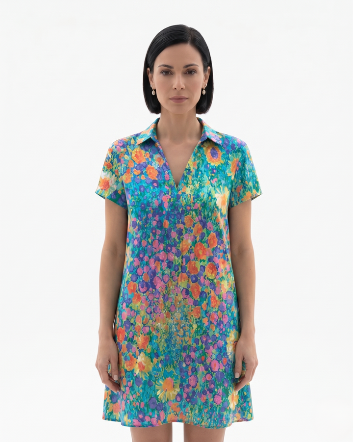 Sorvienne | Women’s Short Sleeve Printed Dress