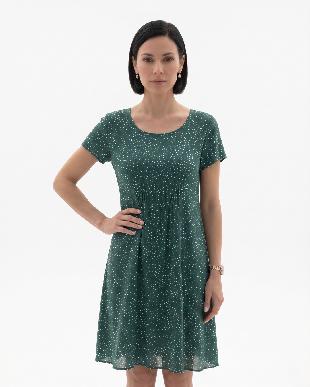 Sorvienne | Women’s Short Sleeve Printed Dress