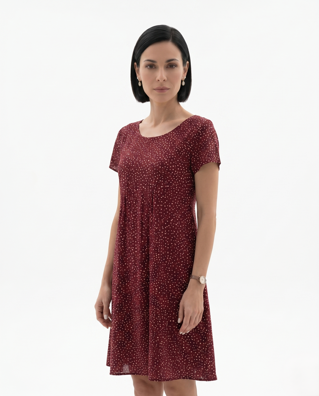 Sorvienne | Women’s Short Sleeve Printed Dress