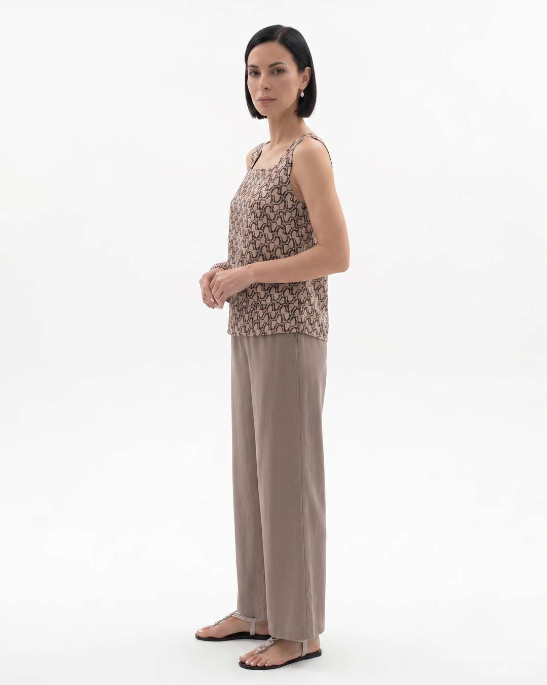 Sorvienne | Women’s Sleeveless Layered Blouse Trousers Set