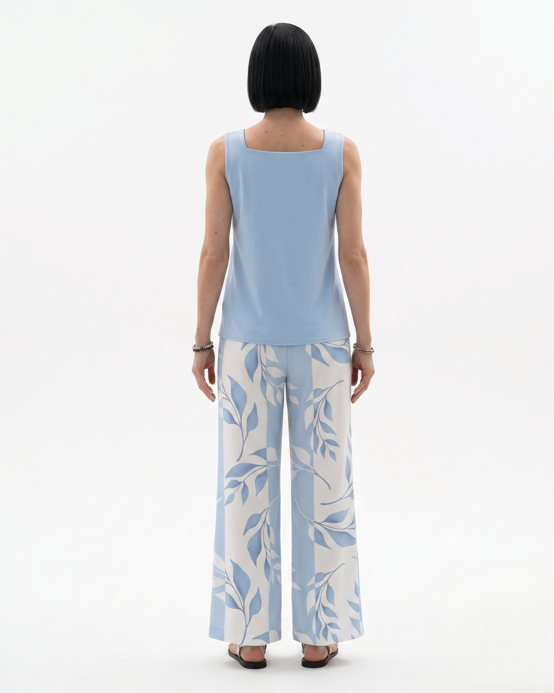 Sorvienne | Women’s Sleeveless Layered Blouse Trousers Set