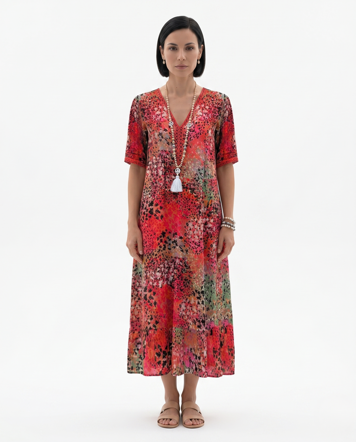 Sorvienne | Women’s Soft Drape Patterned Day Dress