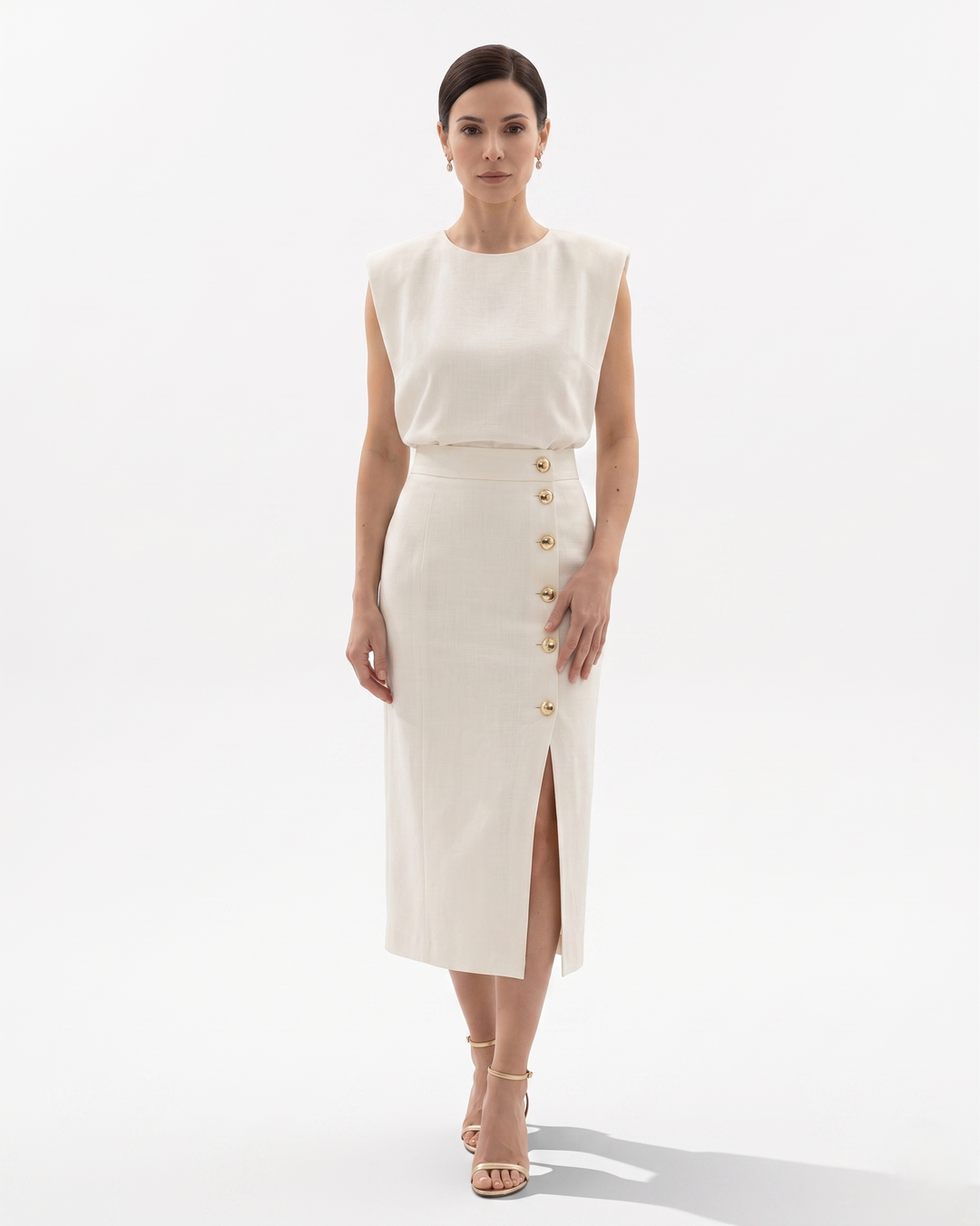 Sorvienne | Women’s Structured Pencil Midi Dress