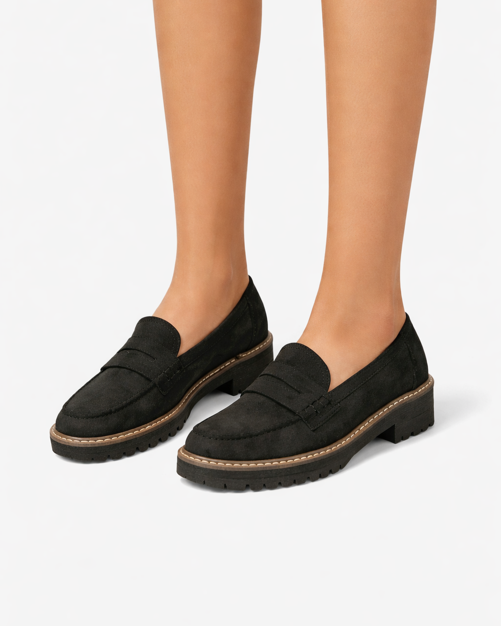 Sorvienne | Women’s Suede Platform Loafers