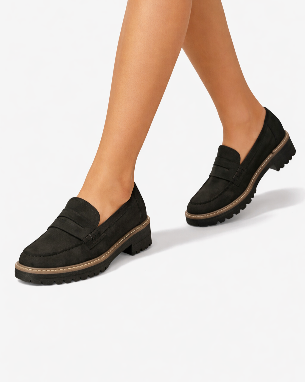 Sorvienne | Women’s Suede Platform Loafers