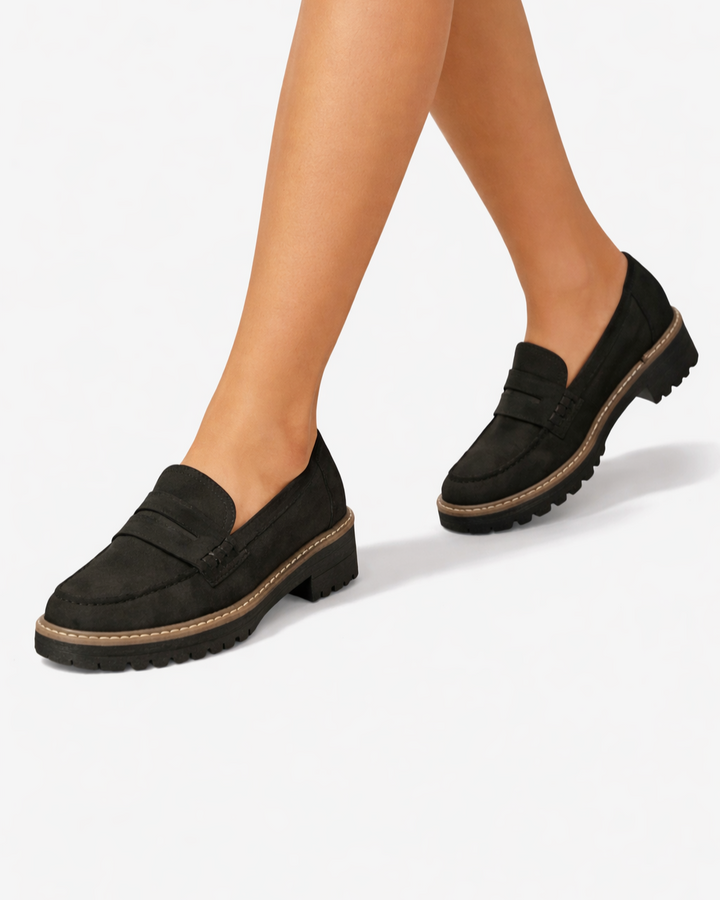 Sorvienne | Women’s Suede Platform Loafers