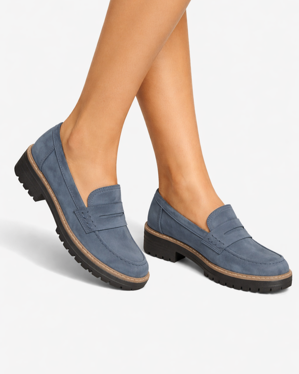 Sorvienne | Women’s Suede Platform Loafers