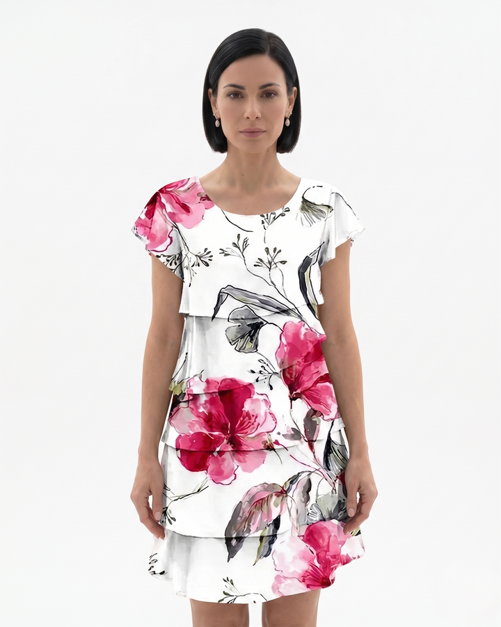 Sorvienne | Women’s Tiered Floral Print Dress