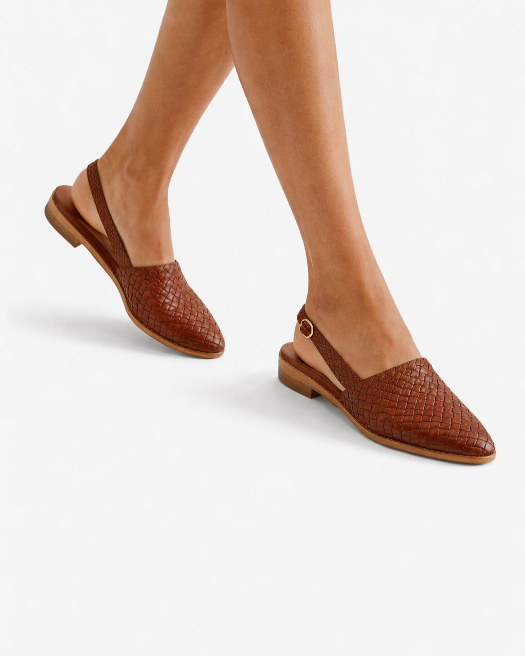 Sorvienne | Women’s Woven Leather Slingback Shoes