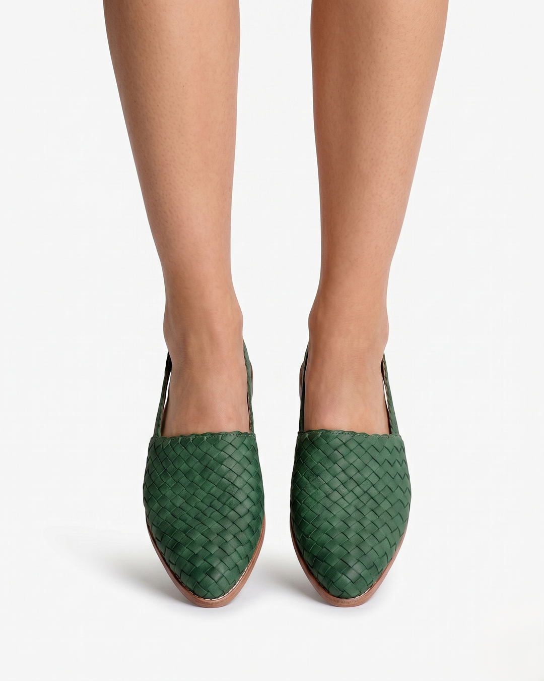 Sorvienne | Women’s Woven Leather Slingback Shoes