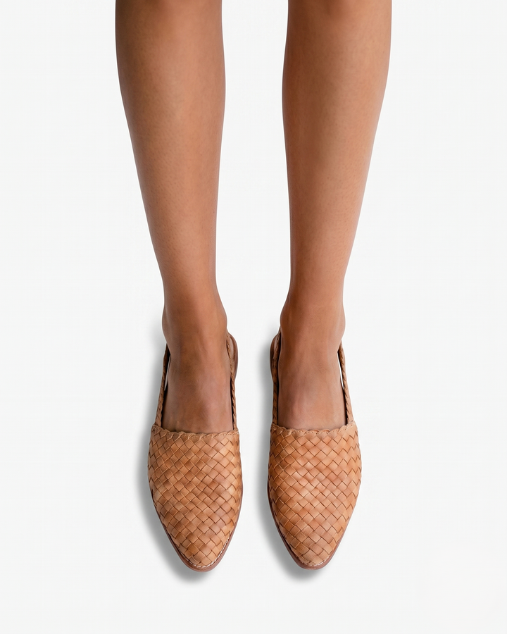 Sorvienne | Women’s Woven Leather Slingback Shoes