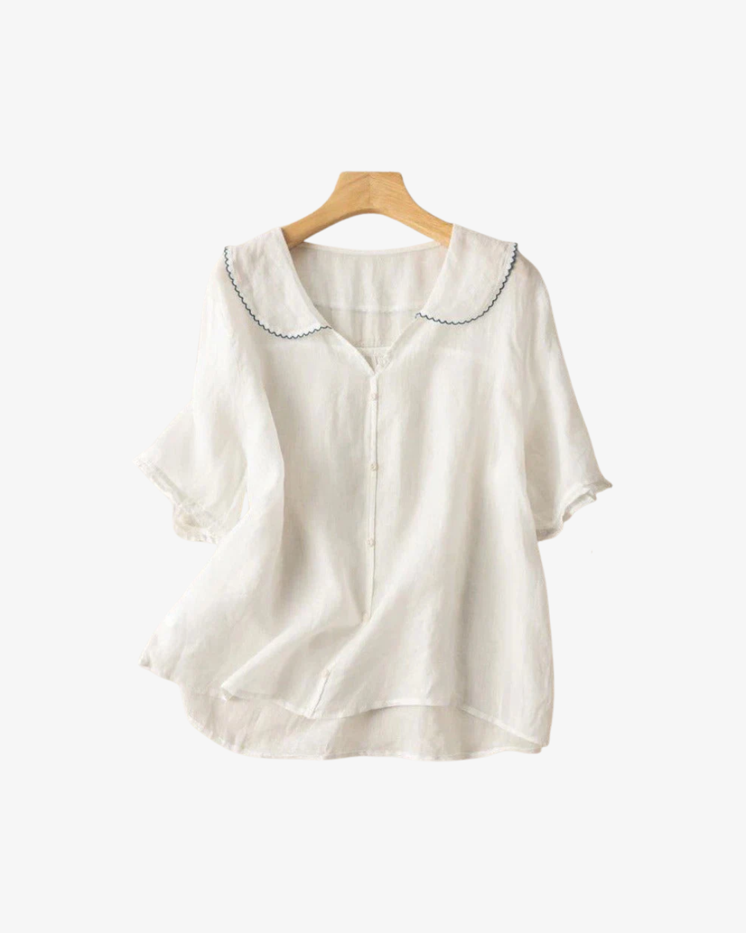 Sorvienne | Women’s Linen Peter Pan Collar Blouse