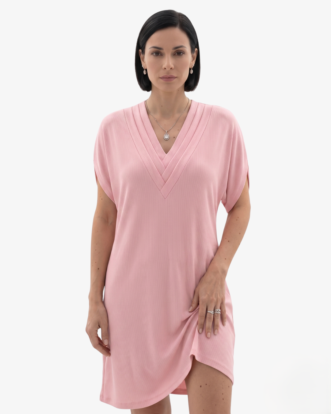 Sorvienne | Women’s Draped V-Neck Shift Dress
