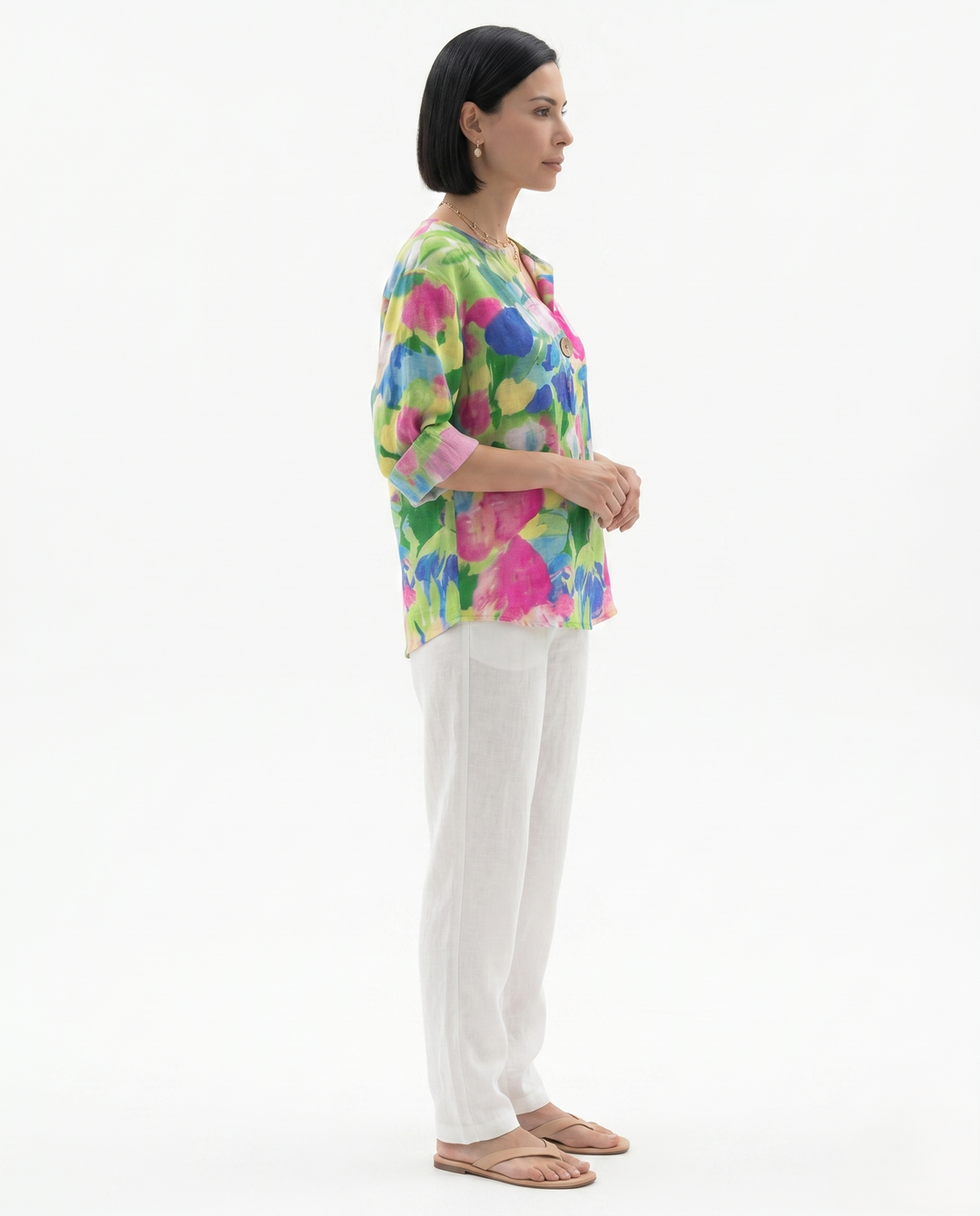 Sorvienne | Women’s Relaxed Fit Floral Cotton Blouse