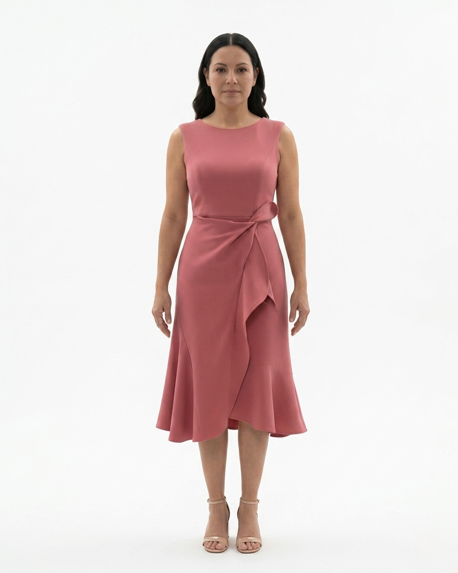Sorvienne | Women’s Sculpted Waist Flared Midi Dress