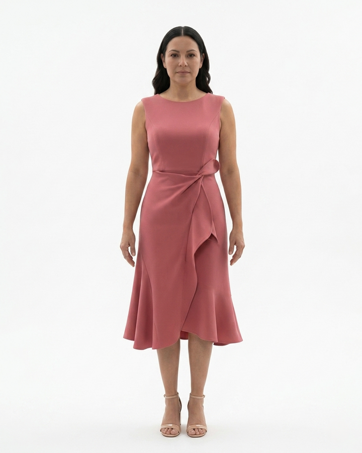 Sorvienne | Women’s Sculpted Waist Flared Midi Dress