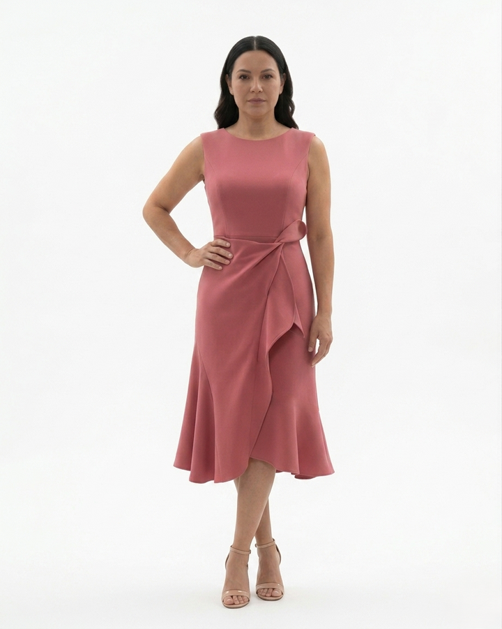 Sorvienne | Women’s Sculpted Waist Flared Midi Dress