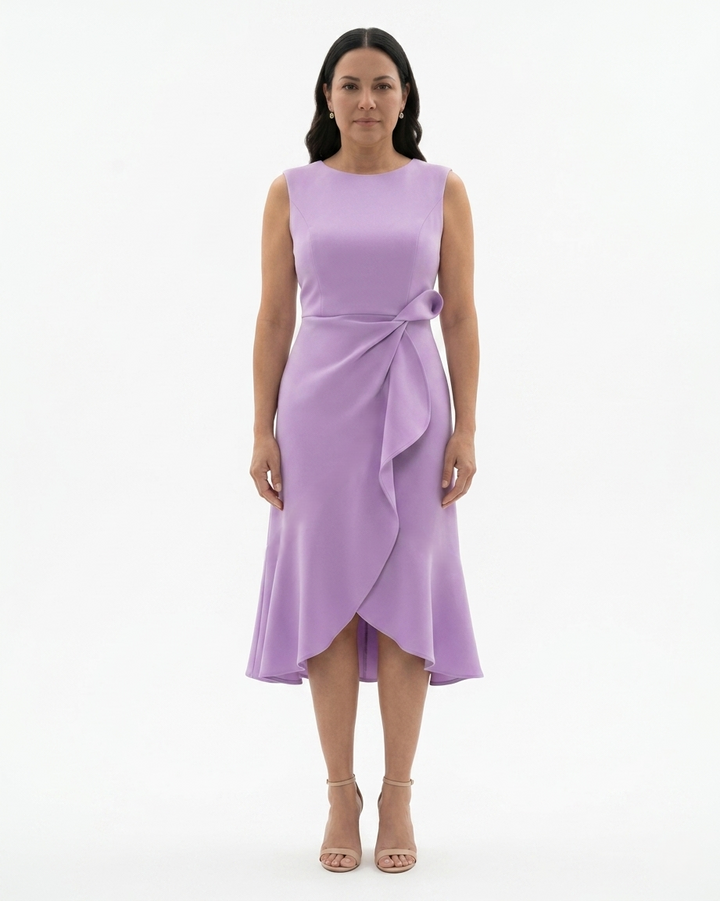 Sorvienne | Women’s Sculpted Waist Flared Midi Dress