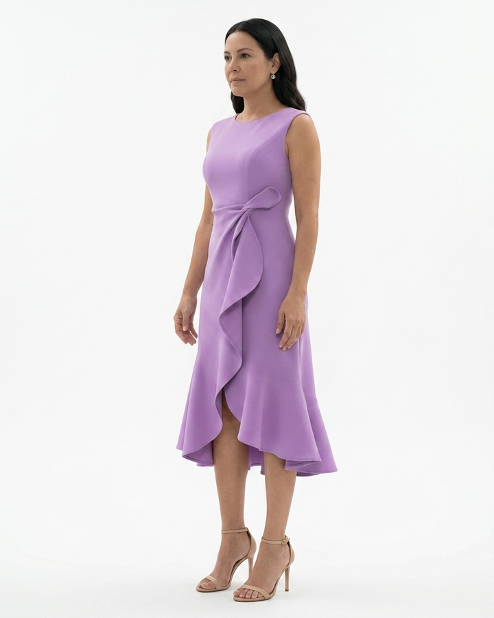 Sorvienne | Women’s Sculpted Waist Flared Midi Dress