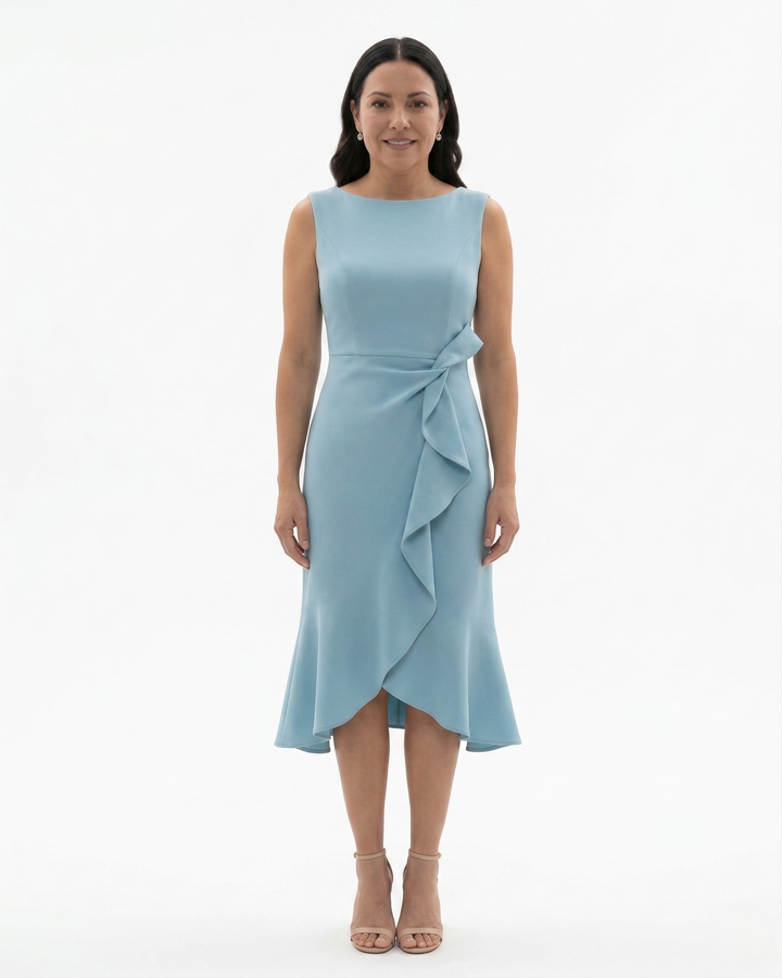 Sorvienne | Women’s Sculpted Waist Flared Midi Dress