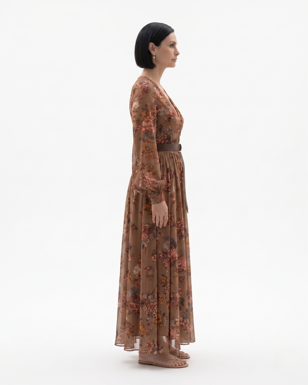 Sorvienne | Women’s Sheer Floral Maxi Dress