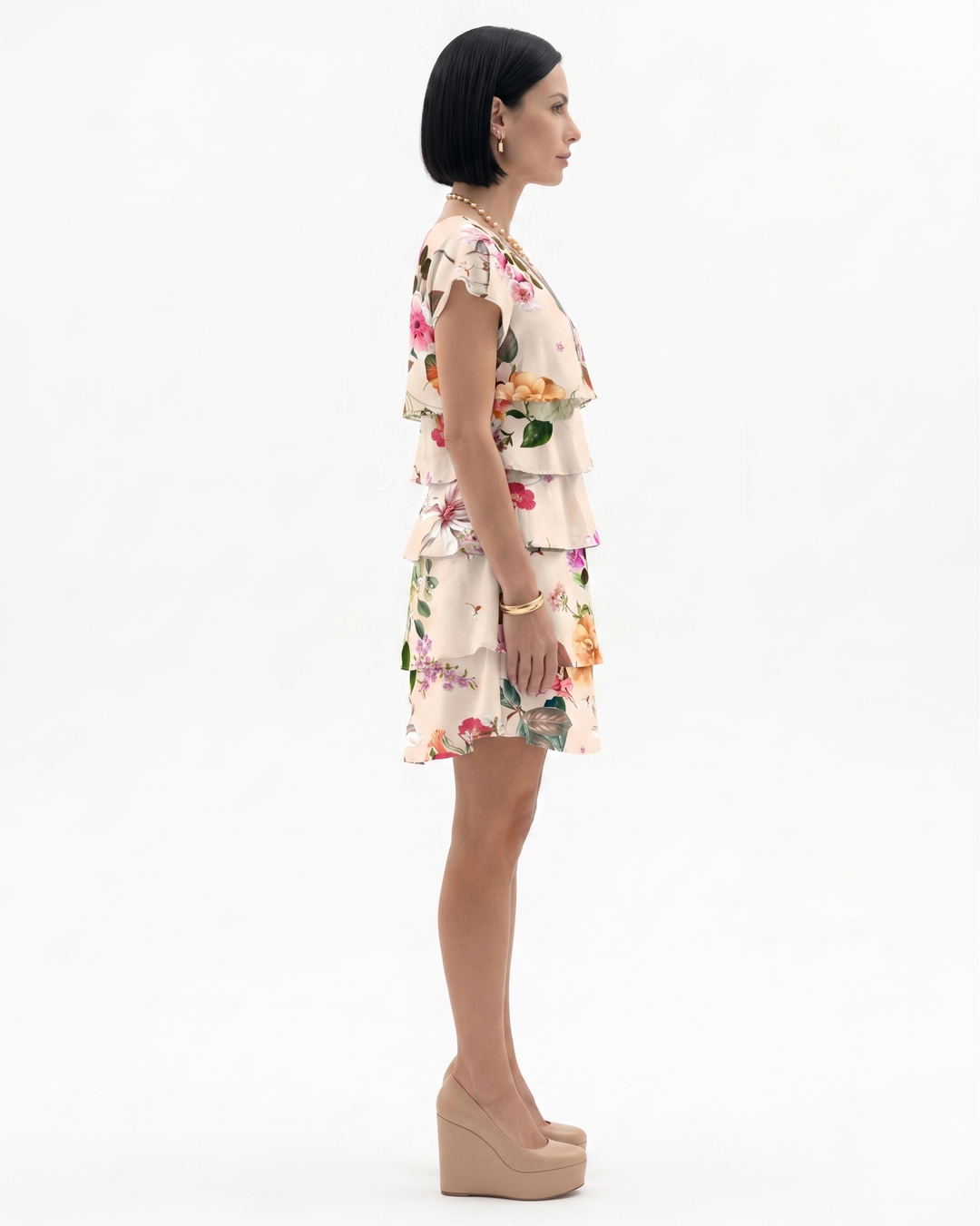 Sorvienne | Women’s Tiered Floral Print Dress