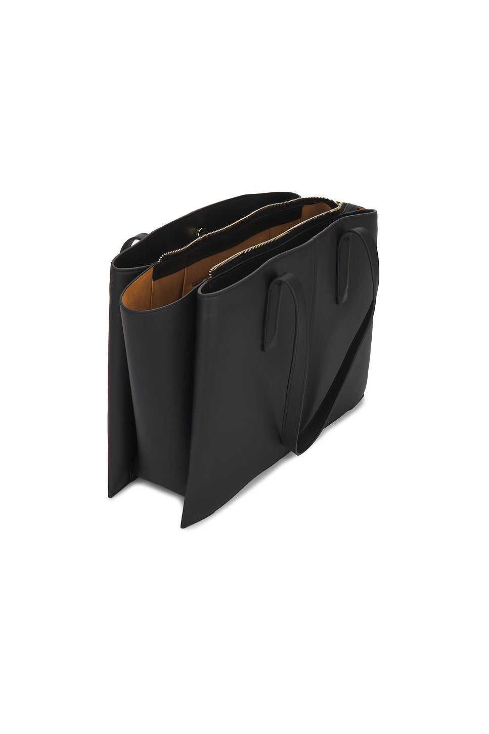 Sorvienne Structured Three Compartment Laptop Tote Bag in Black