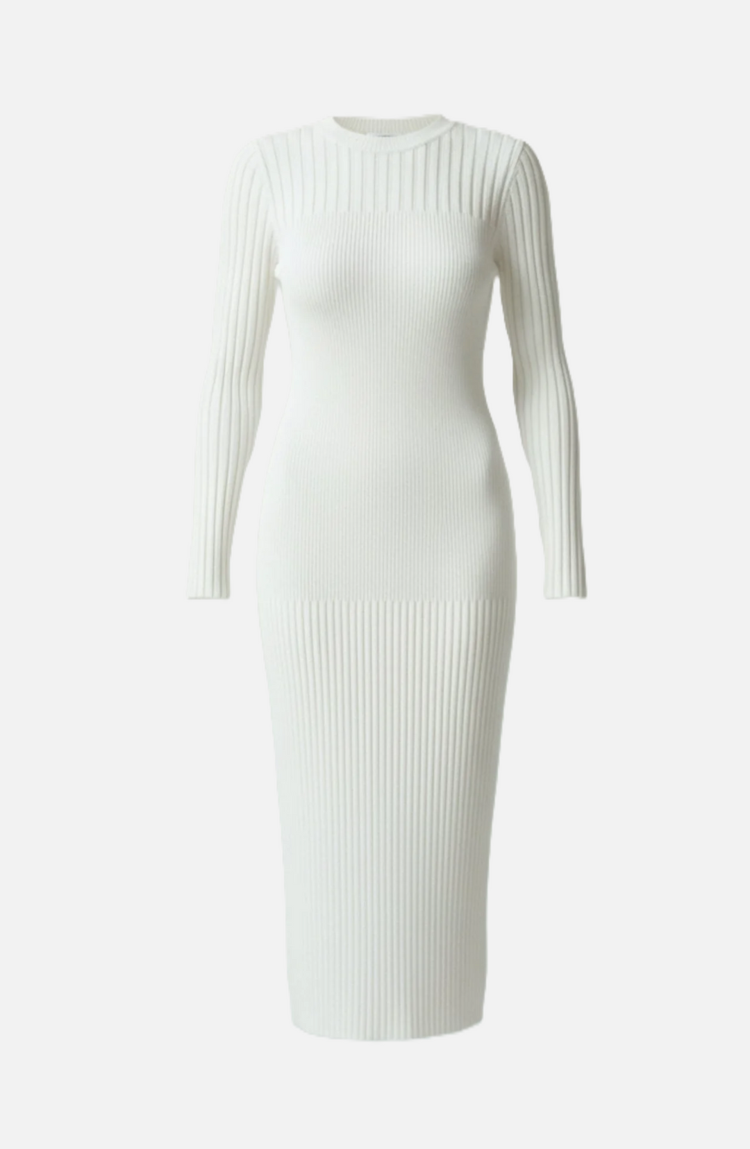 Bodycon Sweater Midi Dress Ribbed Knit Long Sleeve Crew Neck - Siopie