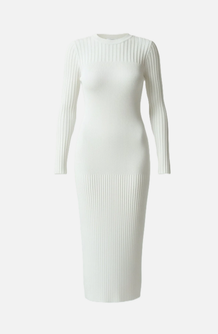 Bodycon Sweater Midi Dress Ribbed Knit Long Sleeve Crew Neck - Siopie