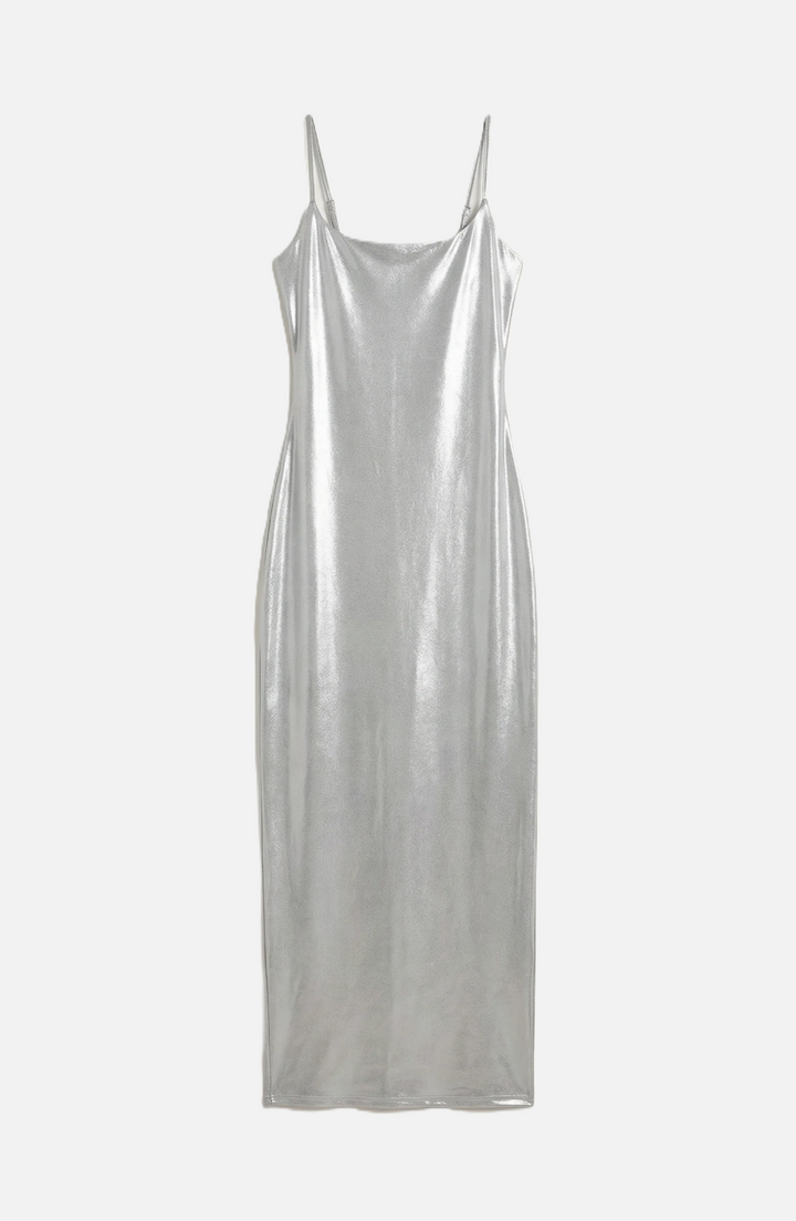 Party Dress Metallic Bodycon with Spaghetti Strap Maxi - Siopie