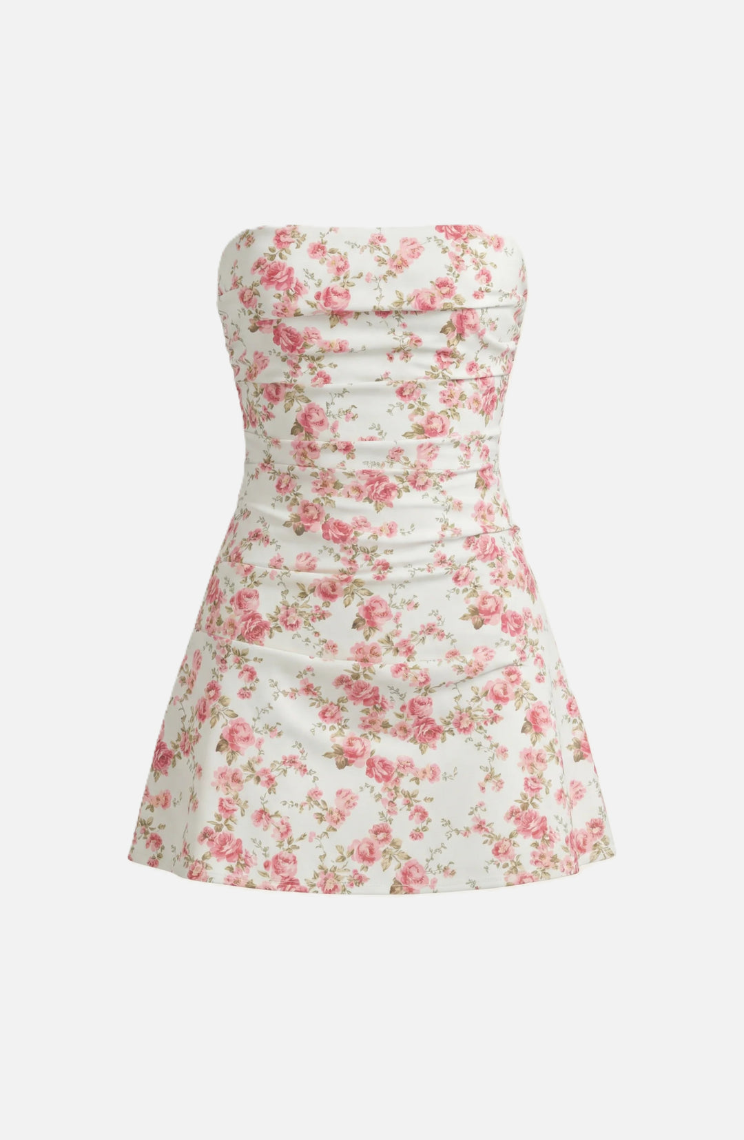 Party Dress Strapless Ruched Draped Mini with Asymmetric Hem - Siopie