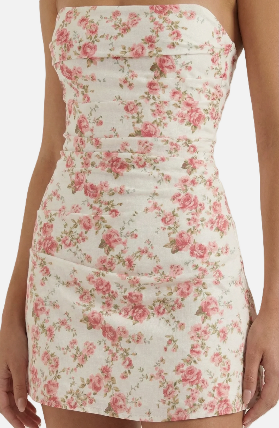 Party Dress Strapless Ruched Draped Mini with Asymmetric Hem - Siopie