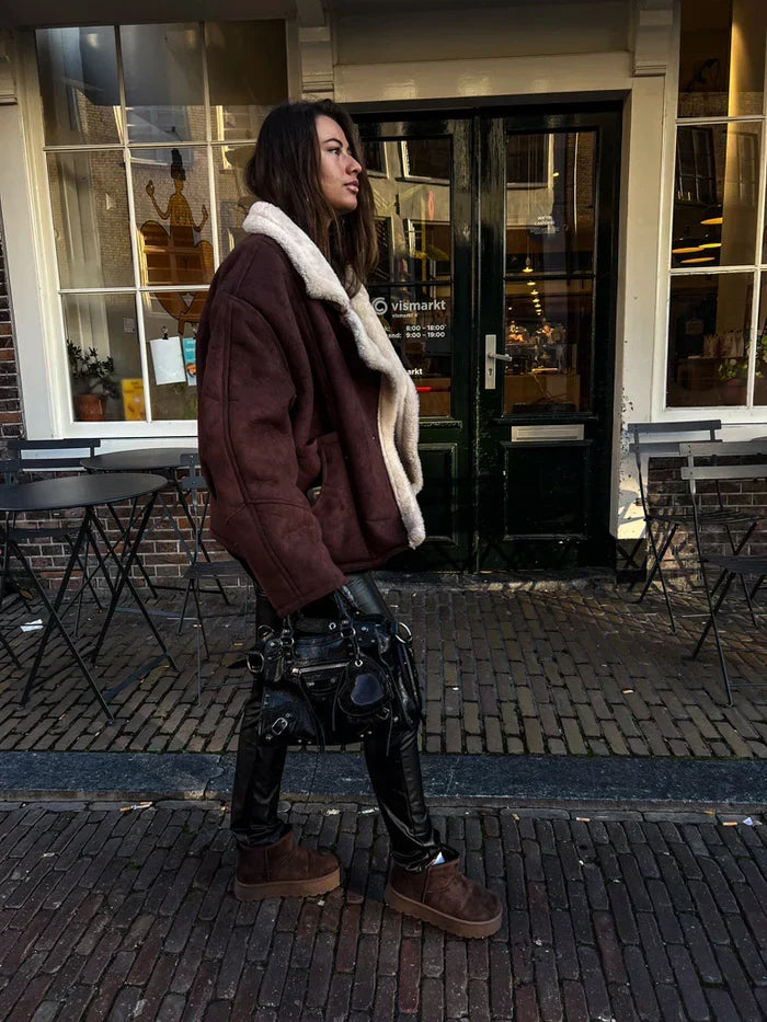 Sorvienne Soft Lined Platform Mini Boots in Chocolate